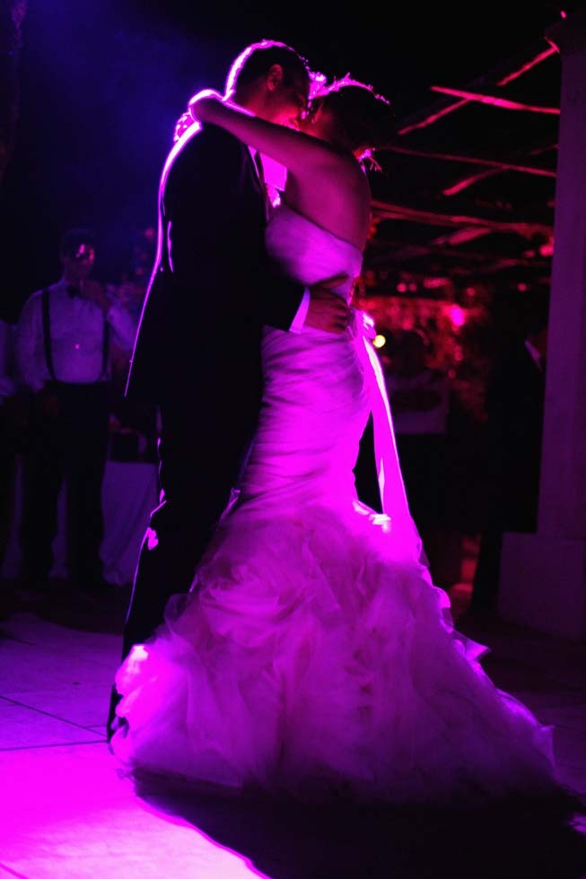 Bridal couple dancing at Hotel Caruso in Ravello
